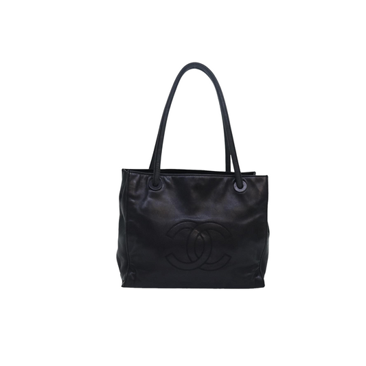 Chanel Black  Leather Tote Bag