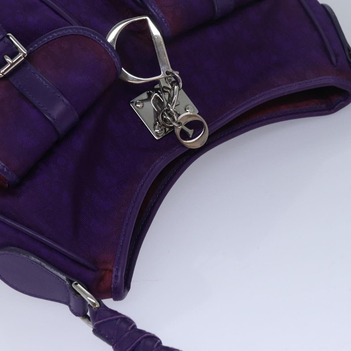 Christian Dior Purple Trotter Canvas Shoulder Bag